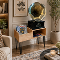 VINYL RECORDS STORAGE AND TURNTABLE STAND